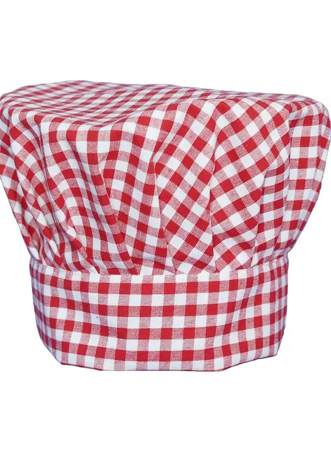 2pcs Red Chef Hats Adjustable Elastic Band Durable Kitchen Uniform - Image 5
